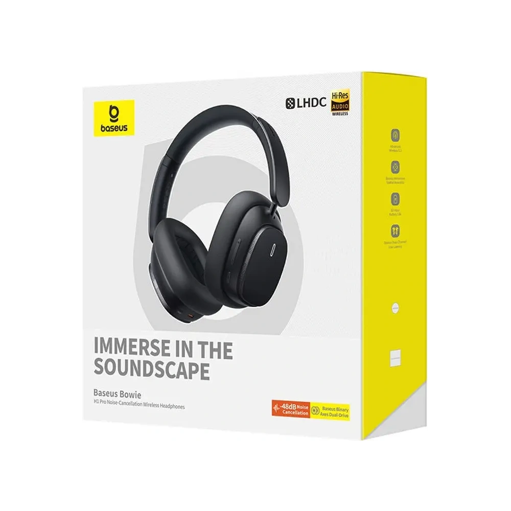 Bezprzewodowe słuchawki nauszne Baseus Bowie H1 PRO Bluetooth 5.3 (czarne)