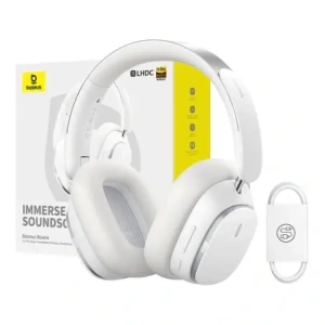 Bezprzewodowe słuchawki nauszne Baseus Bowie H1 PRO Bluetooth 5.3 (białe)