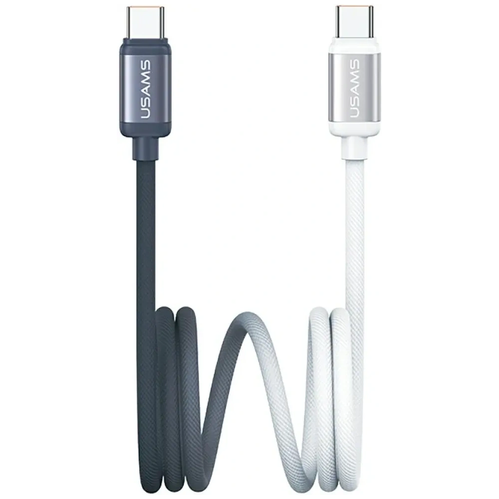 USAMS Bicolor Series SJ756 PD 60W cablu USB-C / USB-C 1.2m negru-alb