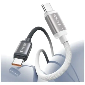 USAMS Bicolor Series SJ756 PD 60W cablu USB-C / USB-C 1.2m negru-alb