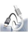 USAMS Bicolor Series SJ756 PD 60W cablu USB-C / USB-C 1.2m negru-alb