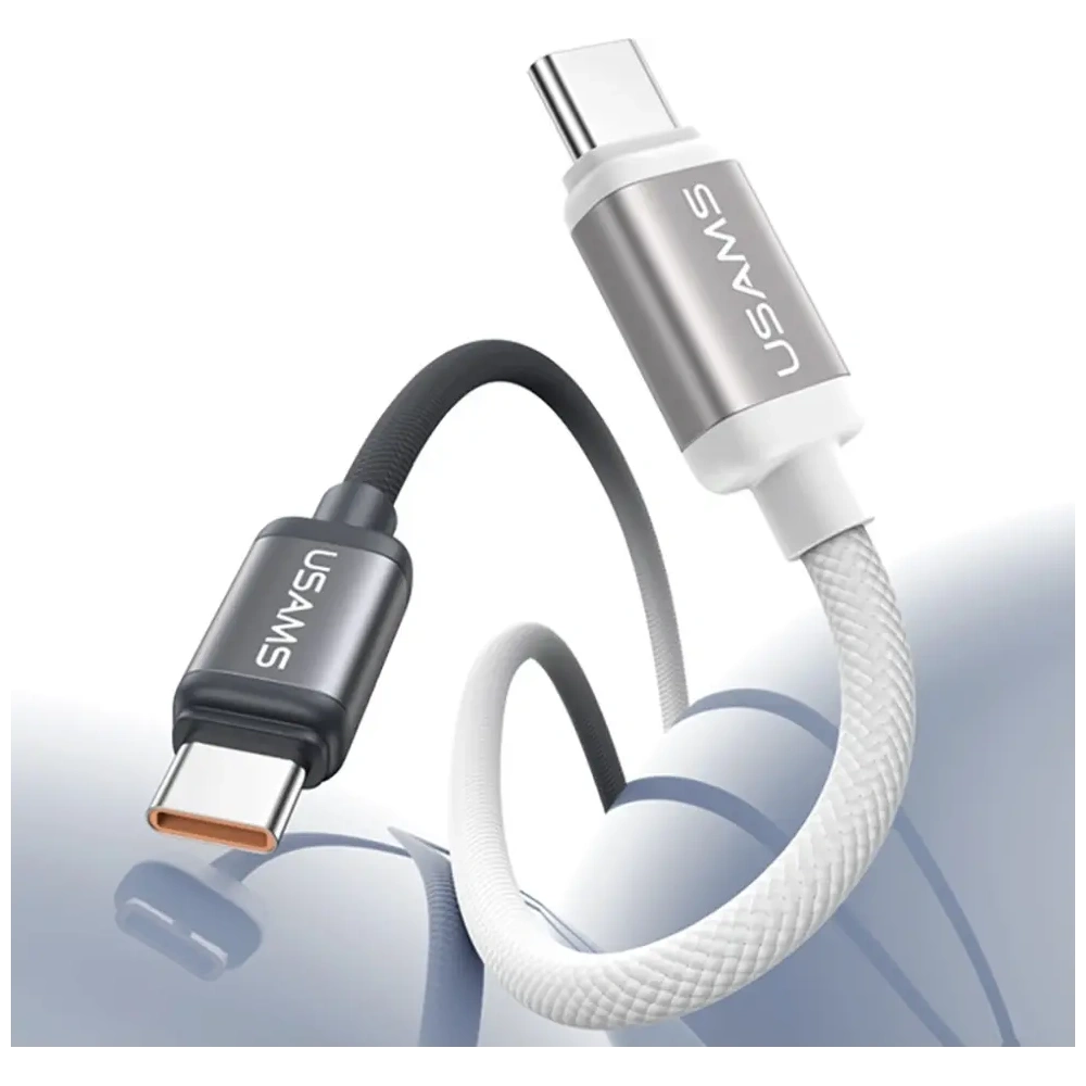USAMS Bicolor Series SJ756 PD 60W cablu USB-C / USB-C 1.2m negru-alb