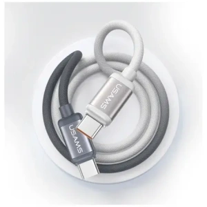 USAMS Bicolor Series SJ756 PD 60W cablu USB-C / USB-C 1.2m negru-alb