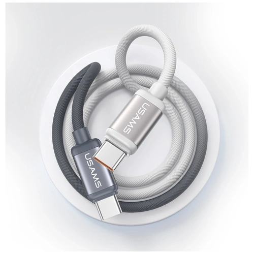 Kabel USB-C / USB-C USAMS Bicolor Series SJ756 PD 60W 1.2m czarno biały