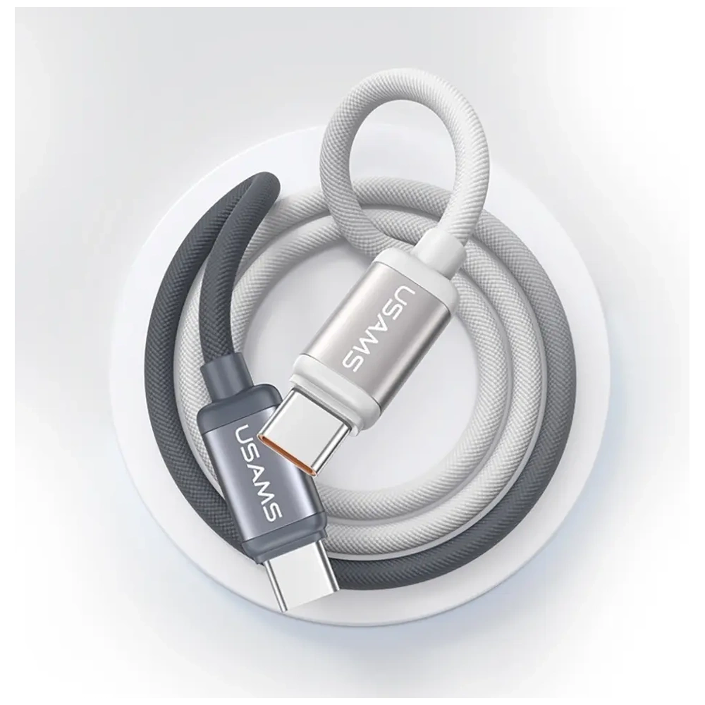 USAMS Bicolor Series SJ756 PD 60W cablu USB-C / USB-C 1.2m negru-alb