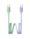 Cablu USAMS Bicolor Series SJ756 PD 60W USB-C / USB-C 1.2m verde-purpuriu