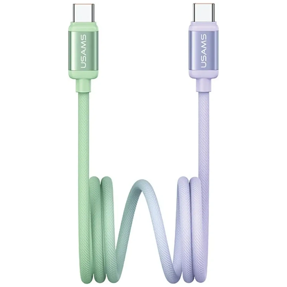 Cablu USAMS Bicolor Series SJ756 PD 60W USB-C / USB-C 1.2m verde-purpuriu
