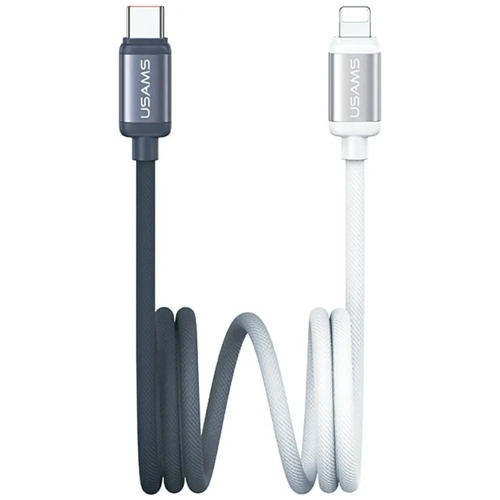 Cablu USB-C / Lightning USAMS Bicolor Series SJ757 PD 30W 1.2m negru-alb