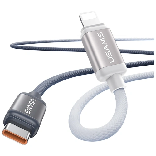 Kabel USB-C / Lightning USAMS Bicolor Series SJ757 PD 30W 1.2m czarno biały