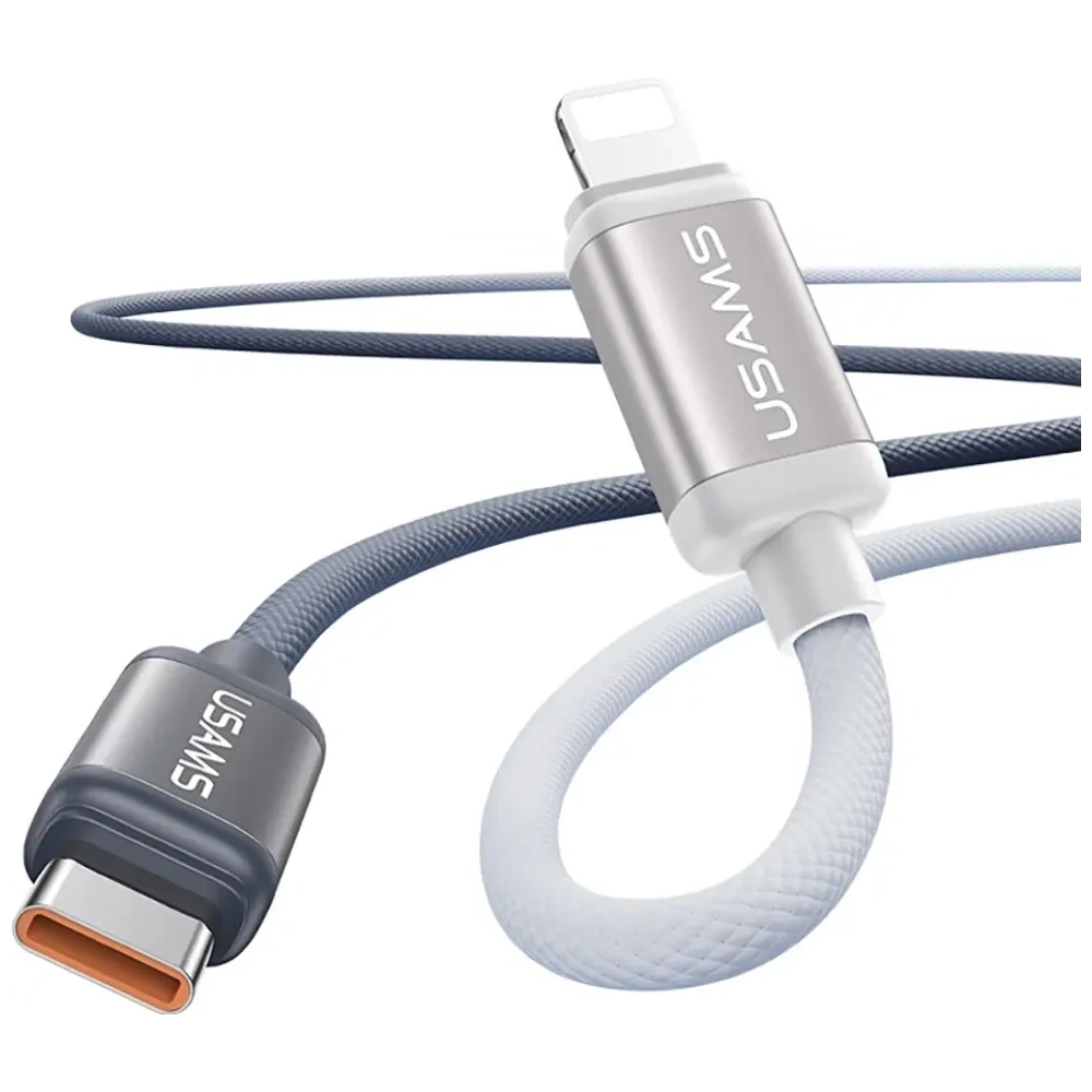 Cablu USB-C / Lightning USAMS Bicolor Series SJ757 PD 30W 1.2m negru-alb