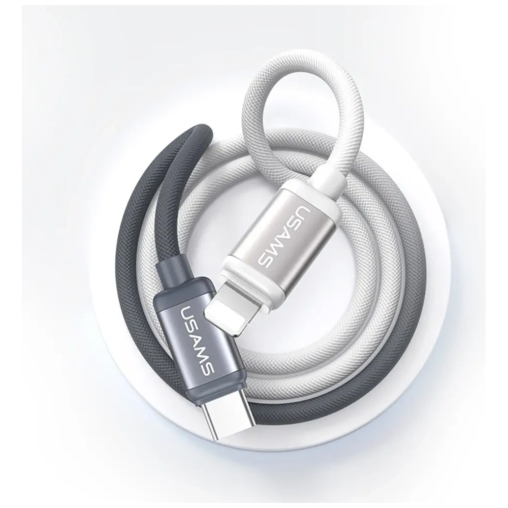 Cablu USB-C / Lightning USAMS Bicolor Series SJ757 PD 30W 1.2m negru-alb
