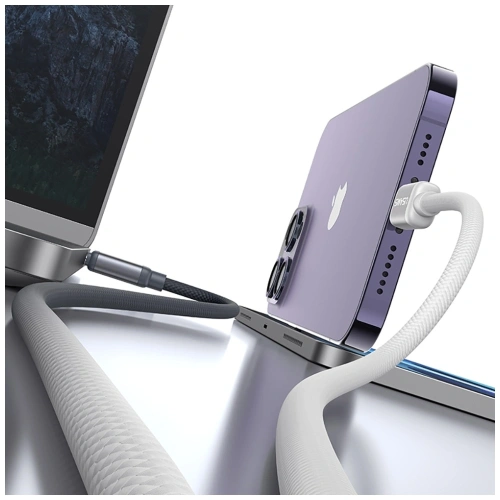 Kabel USB-C / Lightning USAMS Bicolor Series SJ757 PD 30W 1.2m czarno biały