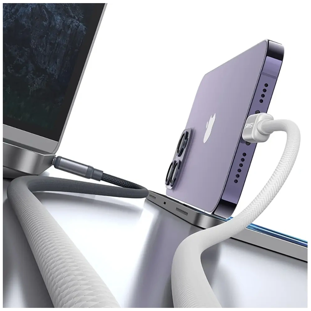 Cablu USB-C / Lightning USAMS Bicolor Series SJ757 PD 30W 1.2m negru-alb