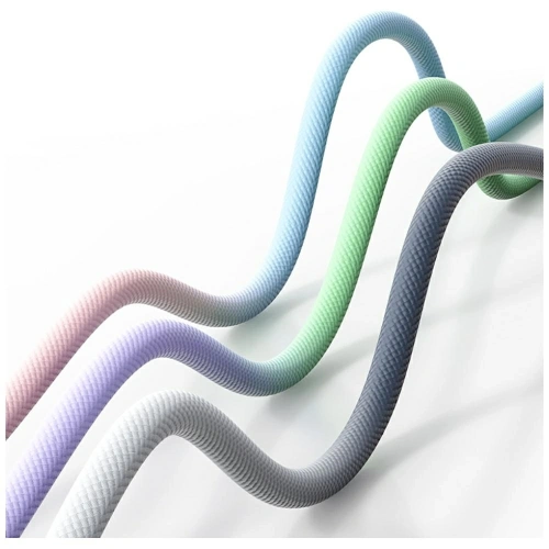 Kabel USB-C / Lightning USAMS Bicolor Series SJ757 PD 30W 1.2m zielono fioletowy