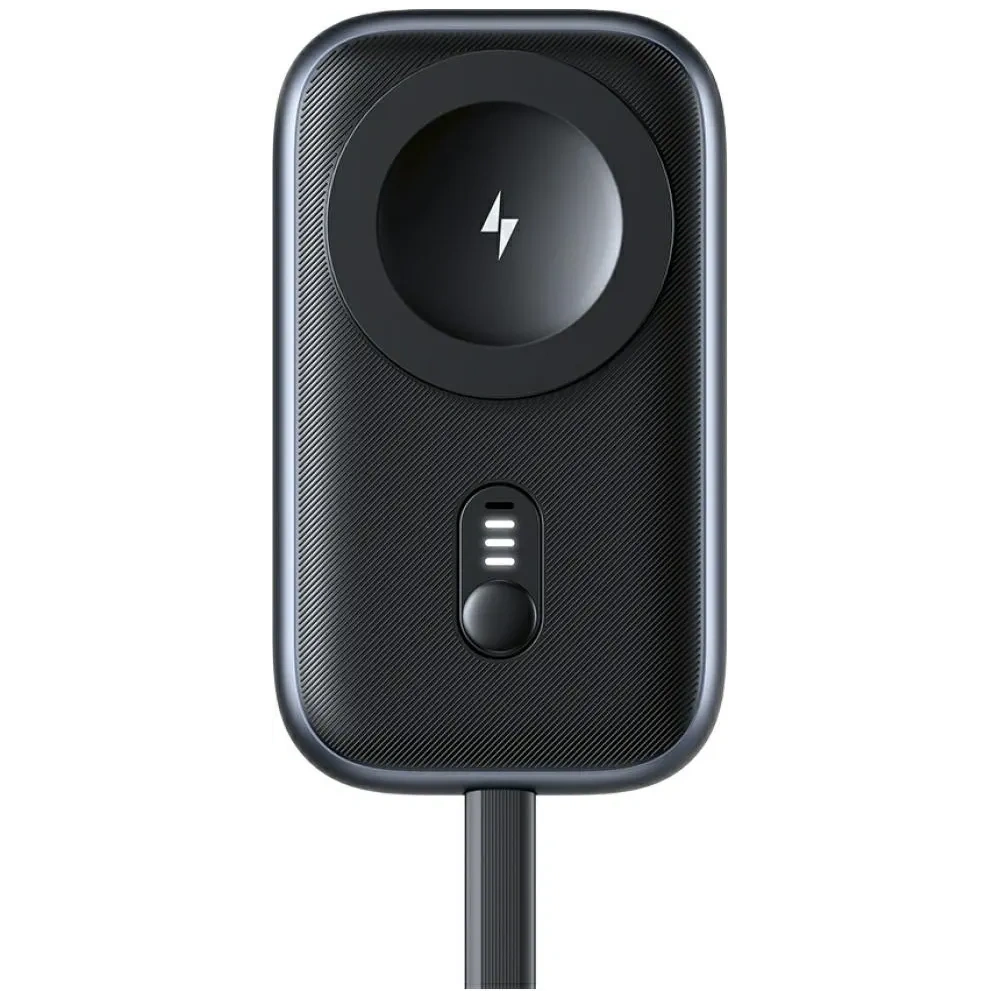 Încărcător wireless 2 în 1 USAMS CD245 pentru Apple Watch cu baterie externă de 1200mAh + cablu USB-C Titanium