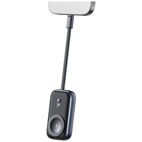 Ładowarka indukcyjna 2w1 USAMS CD245 do Apple Watch z powerbankiem 1200mAh + kabel USB-C titanium
