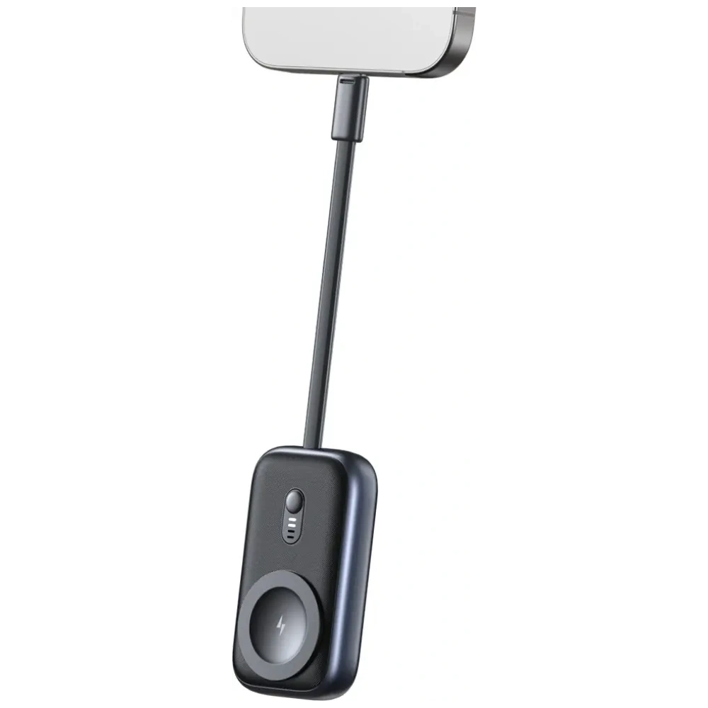 Încărcător wireless 2 în 1 USAMS CD245 pentru Apple Watch cu baterie externă de 1200mAh + cablu USB-C Titanium
