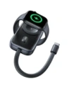 Încărcător wireless 2 în 1 USAMS CD245 pentru Apple Watch cu baterie externă de 1200mAh + cablu USB-C Titanium
