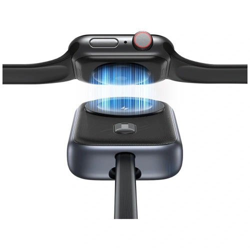 Ładowarka indukcyjna 2w1 USAMS CD245 do Apple Watch z powerbankiem 1200mAh + kabel USB-C titanium