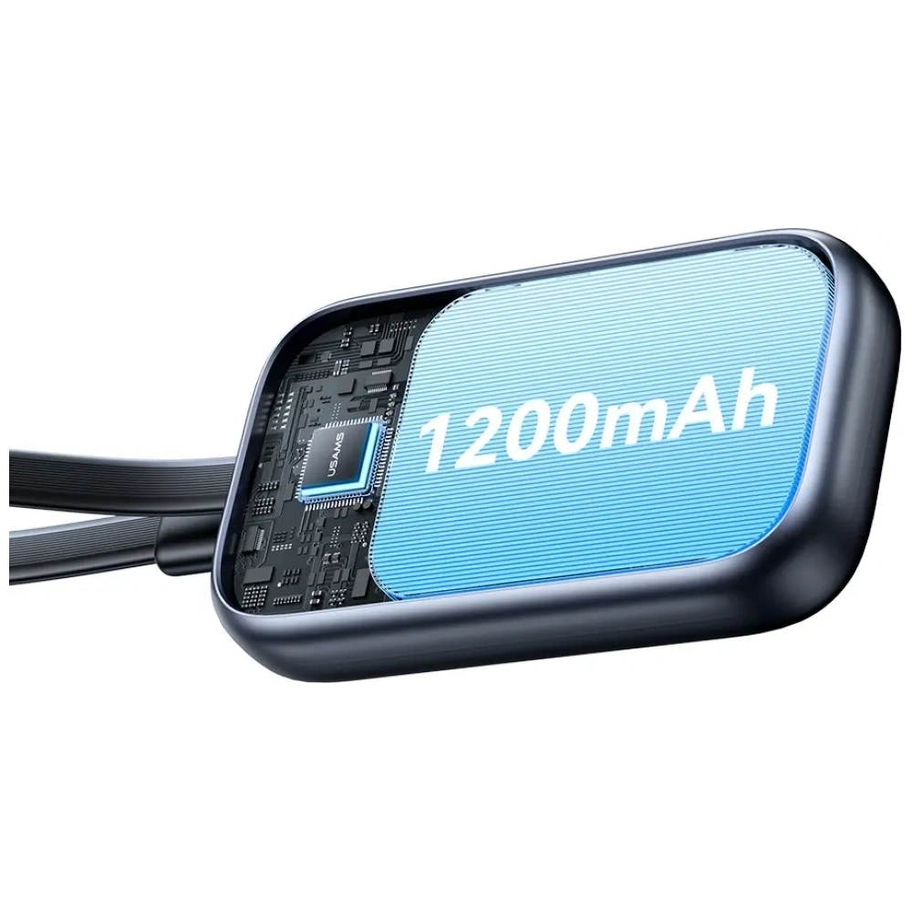 USAMS CD245 2 az 1-ben Vezeték nélküli Töltő Apple Watch-hoz 1200mAh Akkumulátorral + USB-C Kábel Titán