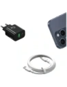 Încărcător de perete rapid USAMS CC315 T65 25W USB-A, USB-C Negru