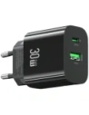 Încărcător de perete USAMS CC316 T65 30W USB-A, USB-C cu încărcare rapidă, negru