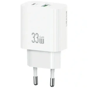 Încărcător de perete rapid USAMS CC317 T65 33W USB-A, USB-C Alb