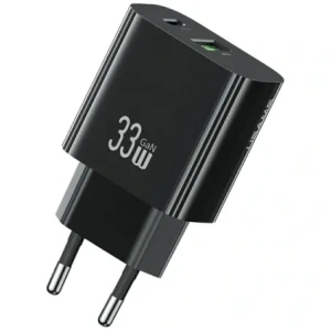 Încărcător de perete rapid USAMS CC317 T65 33W USB-A, USB-C Negru