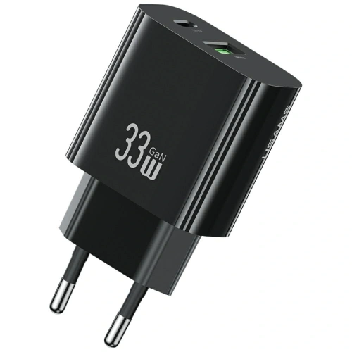 Ładowarka sieciowa USAMS CC317 T65 33W USB-A, USB-C Fast Charging czarny