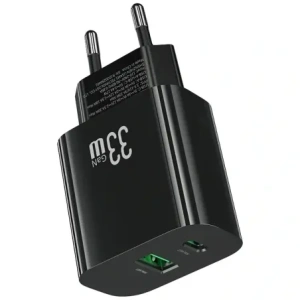 Încărcător de perete rapid USAMS CC317 T65 33W USB-A, USB-C Negru