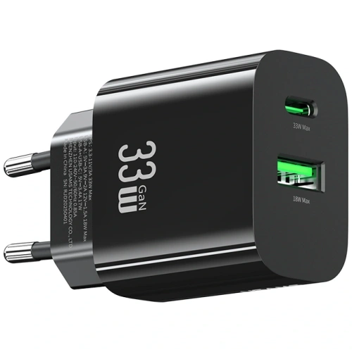 Ładowarka sieciowa USAMS CC317 T65 33W USB-A, USB-C Fast Charging czarny