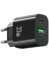 Încărcător de perete rapid USAMS CC317 T65 33W USB-A, USB-C Negru