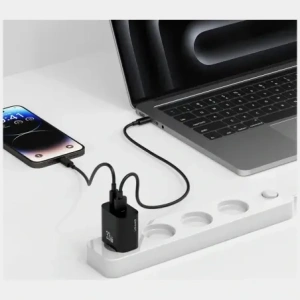 Încărcător de perete rapid USAMS CC317 T65 33W USB-A, USB-C Negru