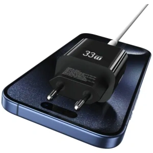 Încărcător de perete rapid USAMS CC317 T65 33W USB-A, USB-C Negru