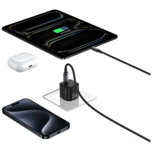 Încărcător rapid mini USB-C USAMS JC Series CC289 25W GaN negru