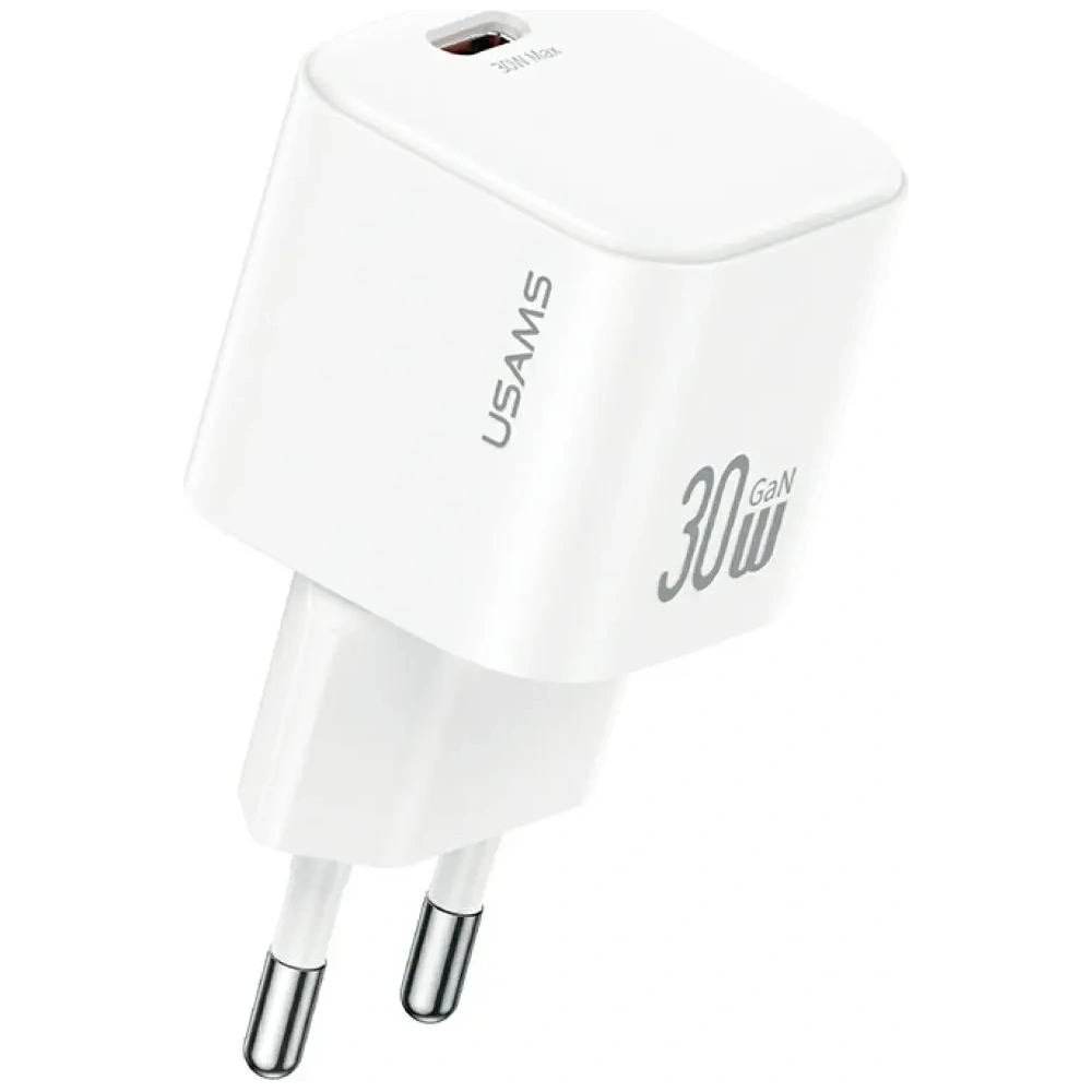 Încărcător de perete USAMS JO Series CC262 30W USB-C + cablu USB-C / Lightning de 1m Alb