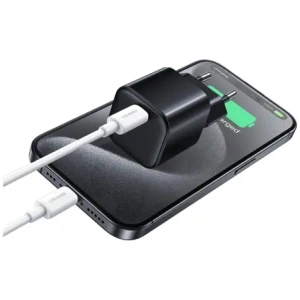 Încărcător de perete USAMS JO Series CC262 30W USB-C + cablu USB-C / Lightning de 1m Alb
