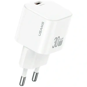 Încărcător de perete USAMS JO Series CC262 30W USB-C + cablu USB-C / USB-C de 1m Alb