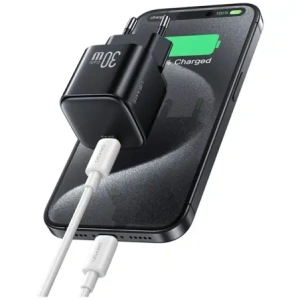 Încărcător de perete USAMS JO Series CC262 30W USB-C + cablu USB-C / USB-C de 1m Alb