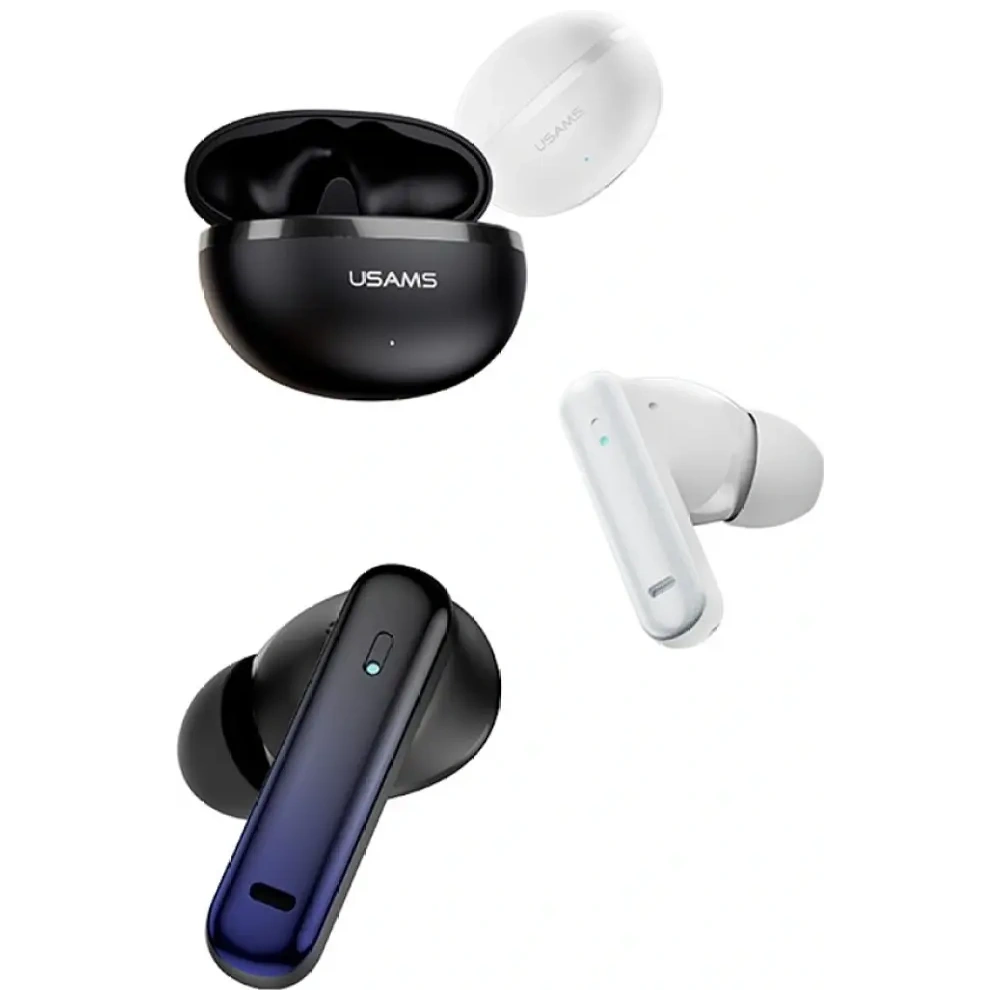 USAMS Echo E02 TWS ANC+ENC Bluetooth 5.3 Vezeték nélküli Fülhallgató (fekete)