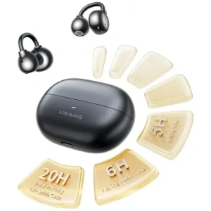 USAMS Echo R02 Bezdrátová klipsová sluchátka Bluetooth 5.3 (šedá)