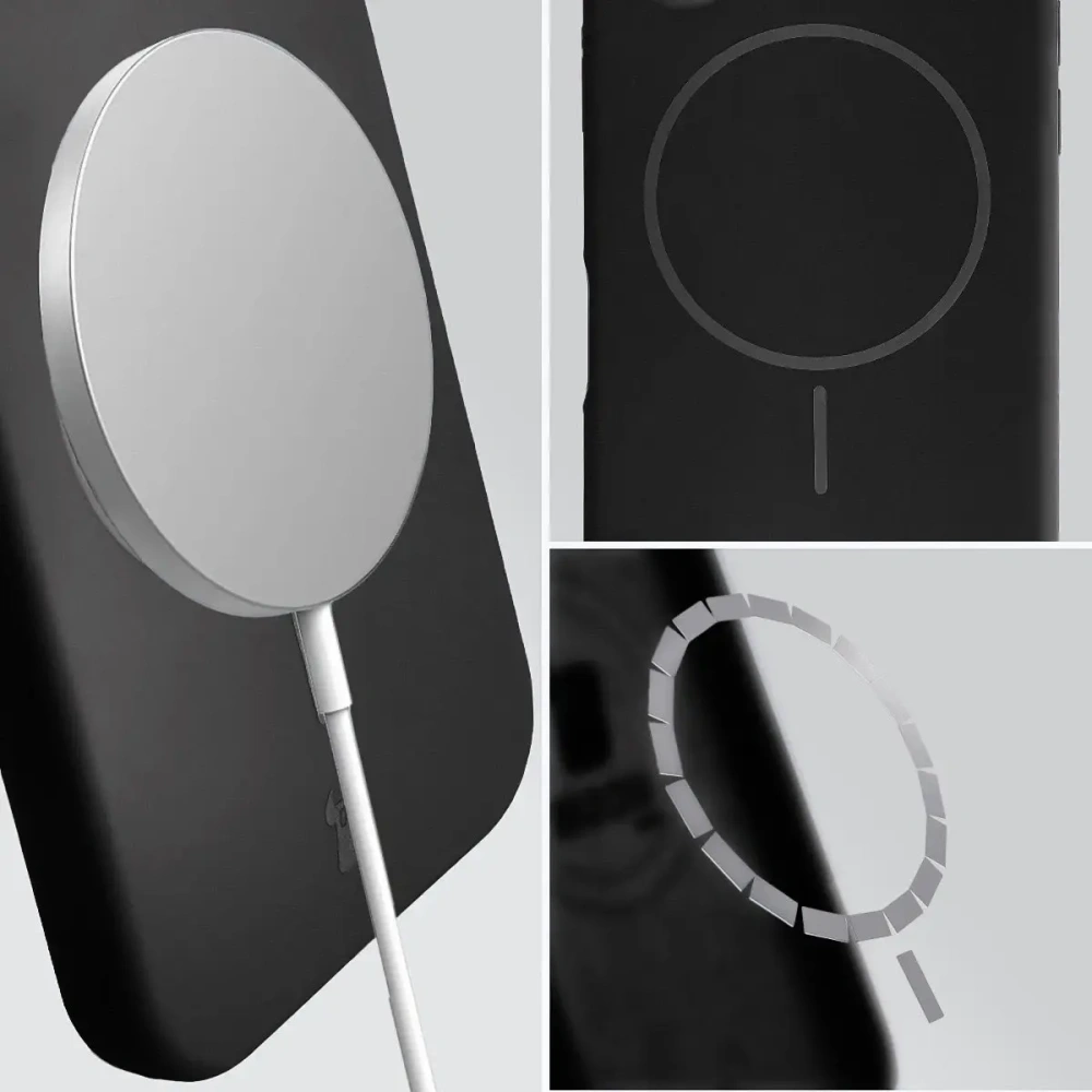 Husa moale Bizon cu magnet pentru Apple iPhone 15 neagră