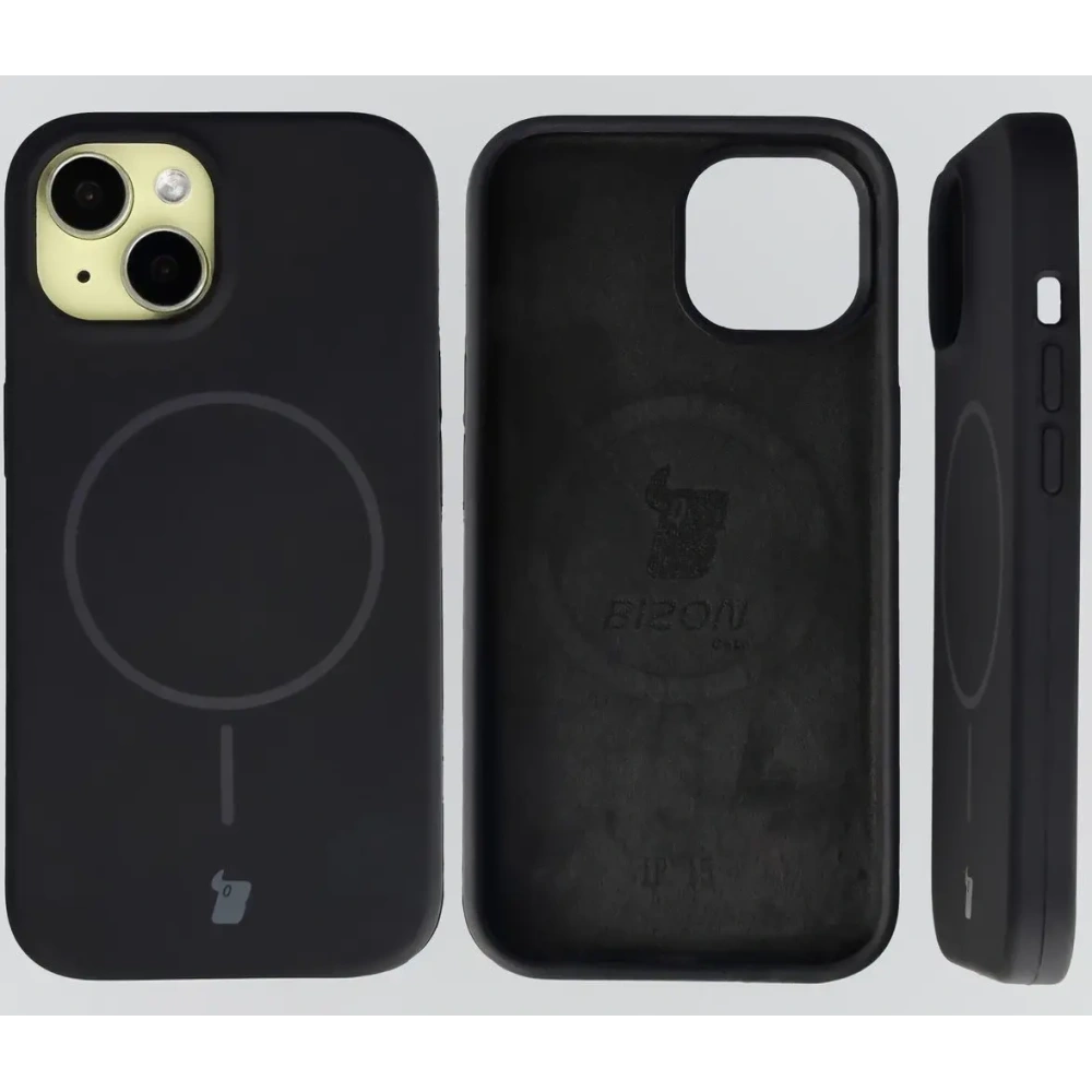 Husa moale Bizon cu magnet pentru Apple iPhone 15 neagră