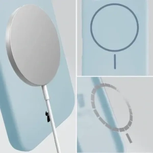 Silikonowe etui z pierścieniem magnetycznym Bizon Soft Case Magnetic do Apple iPhone 15 błękitne
