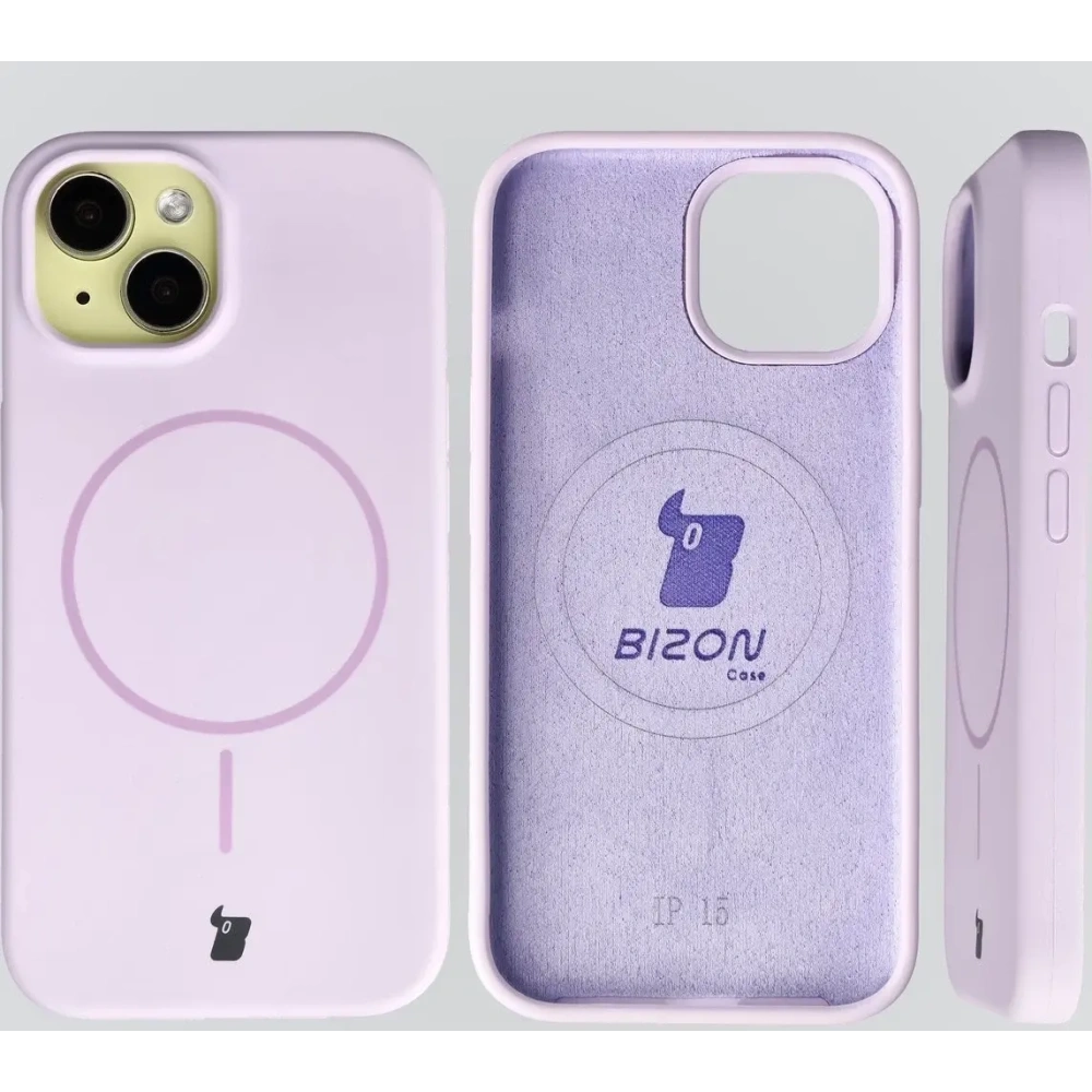 Bizon Soft Case Magnetic Apple iPhone 15 világoslila