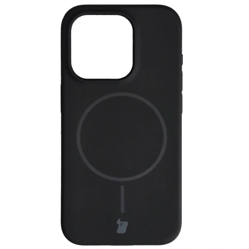 Silikonowe etui z pierścieniem magnetycznym Bizon Soft Case Magnetic do Apple iPhone 15 Pro czarne