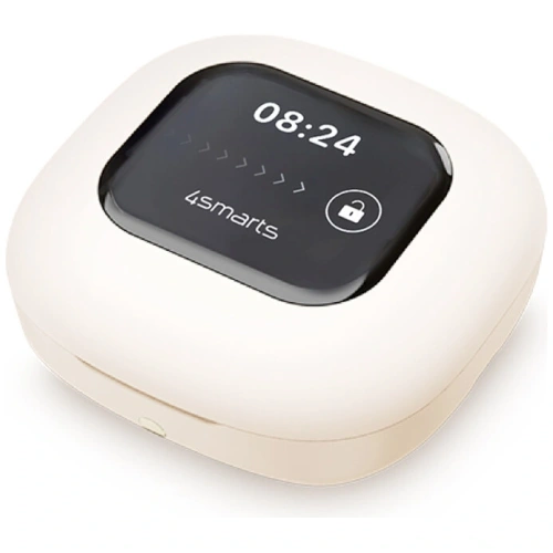 Bezprzewodowe słuchawki Open-Ear 4smarts SkyBuds OWS Bluetooth 5.4 z ekranem AI beżowy