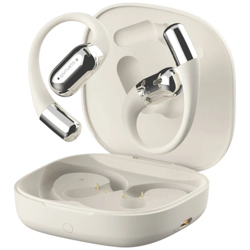 Bezprzewodowe słuchawki Open-Ear 4smarts SkyBuds OWS Bluetooth 5.4 z ekranem AI beżowy