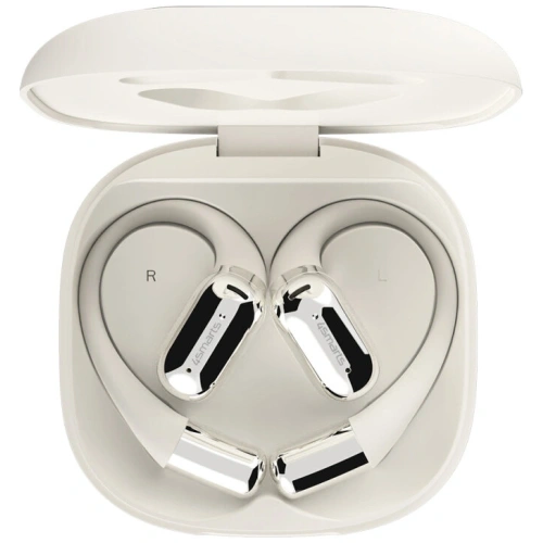 Bezprzewodowe słuchawki Open-Ear 4smarts SkyBuds OWS Bluetooth 5.4 z ekranem AI beżowy