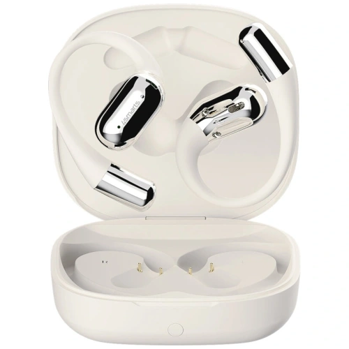 Bezprzewodowe słuchawki Open-Ear 4smarts SkyBuds OWS Bluetooth 5.4 z ekranem AI beżowy